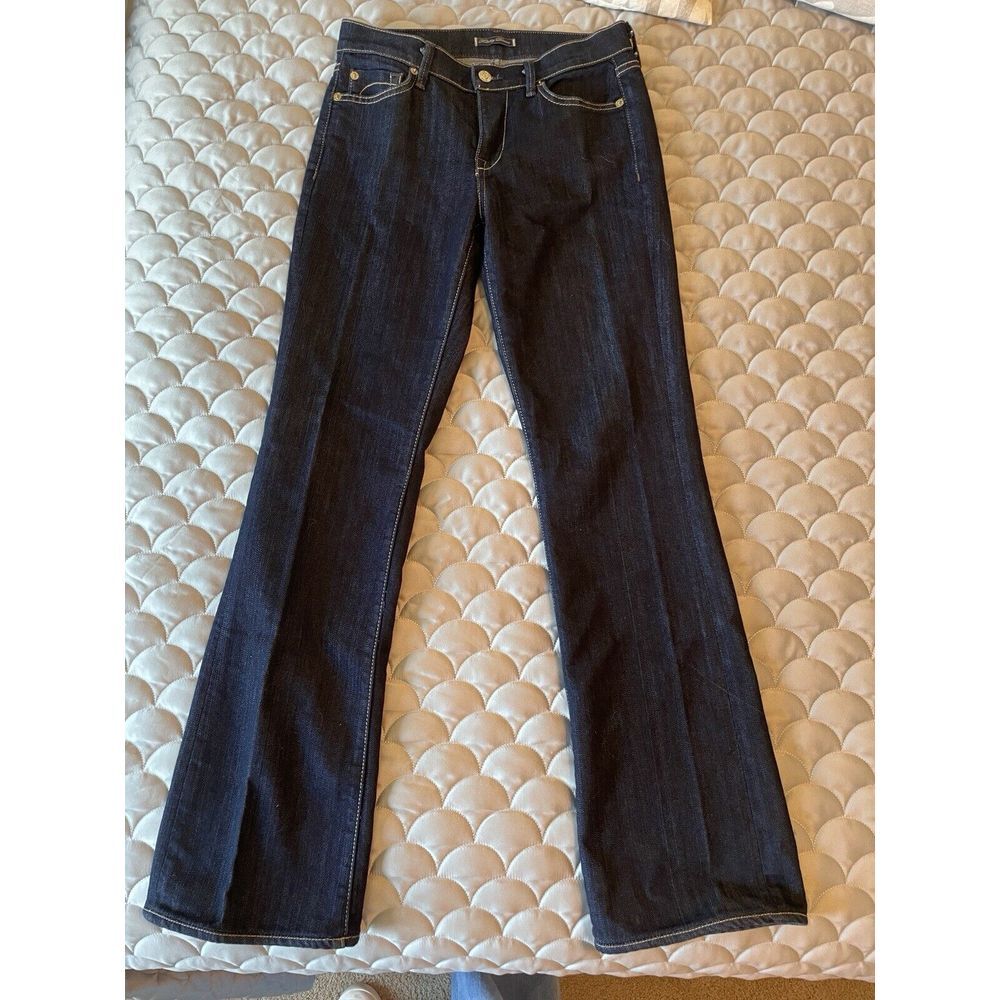 Fidelity Denim Jeans Lily Mid Rise Boot Cut Dark Wash Viper Rinse Women's 27 - Picture 6 of 9